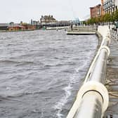 The river at Howley's Quay more than an hour before high tide this Monday evening Pictures: Michael Cowhey