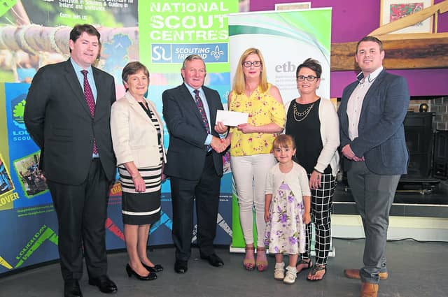 Pictured at the presentation in the National Scouting Centre Castle Saunderson of a Local Youth Club Grant to The Girls Friendly Society-Arva are Cllr Madeline Argue, CMETB, Sean McKiernan, Chairperso
