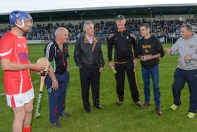 Cyril Farrell, Jim Bolger, Brian Cody, Bernard Dunne and Davy Fitzgerald calling the toss