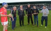 Cyril Farrell, Jim Bolger, Brian Cody, Bernard Dunne and Davy Fitzgerald calling the toss