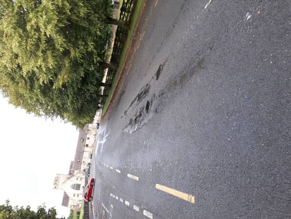 Part of the road surface in Holycross village which is to be tended to next week.