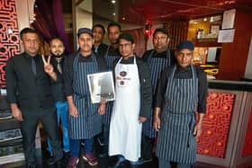 Imran Hussein,  who won the major award, pictured with the team at Shapla