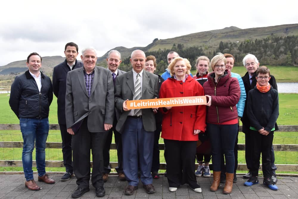 Pictured at Glencar are community volunteers, local business people and sports people helping to promote Leitrim's Health Is Wealth.