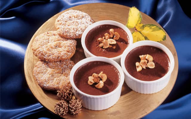 Chocolate pots with nutty biscuits from Bord Bia.