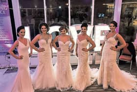 Showcasing the very best in bridal wear the radiant brides at the Valentine's weekend Wedding Fair in Harvey's Point Hote