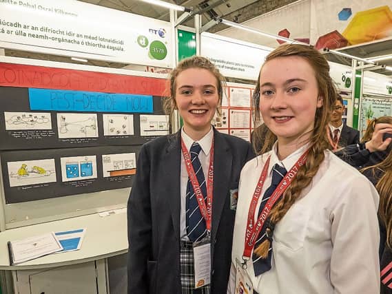 Roisín and Enya at the BT Young Scientist in the RDS