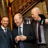 Davitt Walsh  (left), with Minister for Transport, Tourism & Sport Shane Ross and Gary Robertson, a fellow Gold Medal winner, from Sligo.