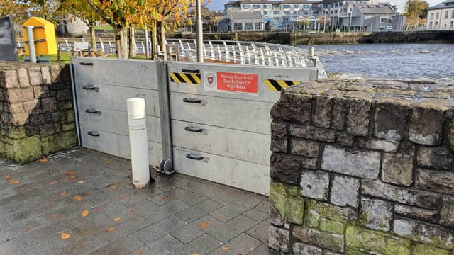 Flood defences have been installed by Limerick Council along the city's quays.