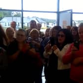A brief snippet of Mairead Ni Mhaonaigh playing at Barry Britton's Art Show launch in the Abbey Centre.