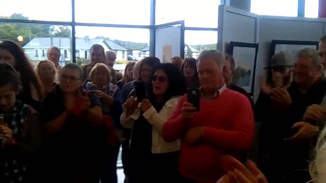 A brief snippet of Mairead Ni Mhaonaigh playing at Barry Britton's Art Show launch in the Abbey Centre.