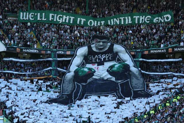 But the stadium was full and as noisy as ever on Sunday, especially when Maeda’s overhead kick looped into the top corner to put Celtic two up.