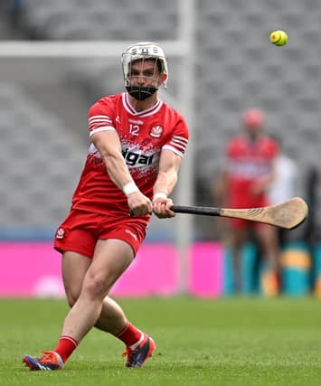 Derry's Cormac O'Doherty hit 1-8 against Meath at St Loman’s Park in Trim. (Photo: Stephen Marken/Sportsfile)