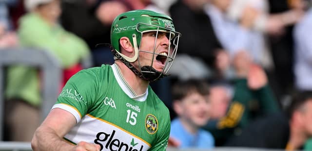 Brian Duignan celebrates after scoring an inspirational Offaly point.