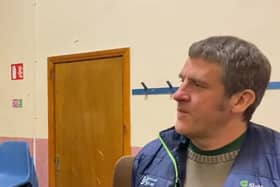 Philly Ryan (left) speaking to Stephen Gleeson in Annacarty.