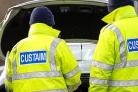 Customs were stopping cars outside Carndonagh on Tuesday, May 12.