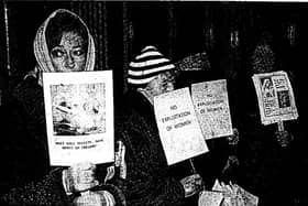 Protestors outside the lapdancing club in Kilkenny City in February 2008 / Picture: Eoin Hennessy
