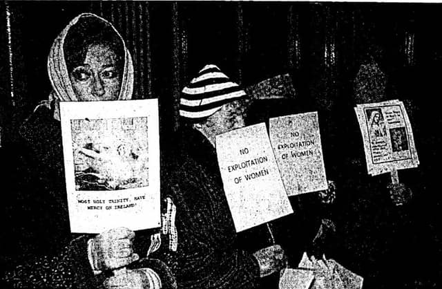 Protestors outside the lapdancing club in Kilkenny City in February 2008 / Picture: Eoin Hennessy