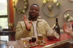 Comedian Babatunde Aléshé finds out more about the journey from grain to glass, during filming for a new Channel 4 mini-series called Where to Next?, at the Walled City Brewery.