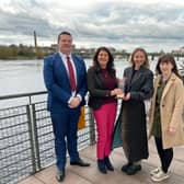 Darren Harding, general manager, Clayton Hotel, Mary O'Riordan, Southern and Frances Fitzpatrick, Limerick Leader presenting Aoife McNamara with her award 