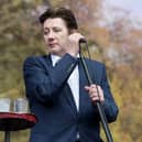 Shane MacGowan lead singer of The Pogues as the band performs at the Barclaycard British Summer Time Festival in Hyde Park, London