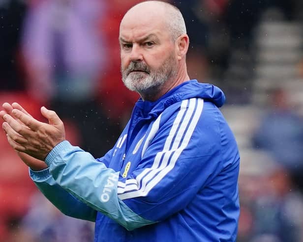 Scotland manager Steve Clarke applauds the fans at Hampden