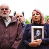Noel McNally and Bernie McNally, the parents of Natalie McNally outside Belfast Crown Court