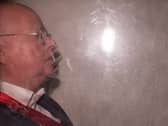 Peter Murrell in a prison van