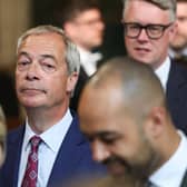 Nigel Farage in a crowd of people
