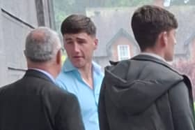 Jack Deane (centre) pictured outside Tullamore courthouse at a previous court appearance