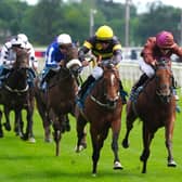 Big Negotiator (yellow cap) booked her ticket to Royal Ascot
