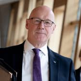 John Swinney arrives for First Minister’s Questions