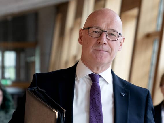John Swinney arrives for First Minister’s Questions