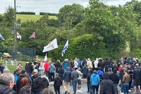 Crowds gather in Scarva, Co Down