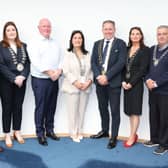 New Cathaoirligh and Mayors for 2026-2027. L-R: Cllr John Reilly, Leas Cathaoirleach of Dundalk Municipal District; Cllr Andrea McKevitt, Cathaoirleach of Dundalk Municipal District; Cllr Shane McGuinness, Leas Cathaoirleach of Louth County Council; Cllr Dolores Minogue, Cathaoirleach of Louth County Council; Cllr Declan Power, Mayor of the Borough District of Drogheda; Cllr Anne Marie Ford, Deputy Mayor of the Borough District of Drogheda; Cllr Jim Tenanty, Cathaoirleach of Ardee Municipal District and Cllr Rachel Kerley, Leas Cathaoirleach of Ardee Municipal District