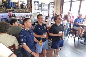 Scotland fans flocked to Dillon's, a bar in Boston's Back Bay, to watch the England v Croatia match (Ryan McDougall/PA)
