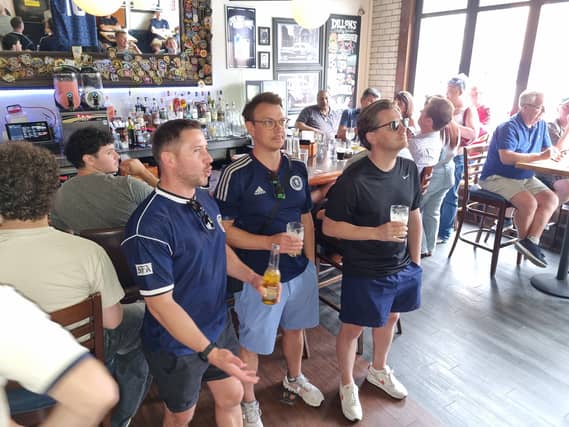 Scotland fans flocked to Dillon's, a bar in Boston's Back Bay, to watch the England v Croatia match (Ryan McDougall/PA)
