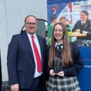  Cáit Ní Chatháin Senior Student of the Year/Dalta na Bliana 2026 with Principal Cathnia Ó Muircheartaigh  