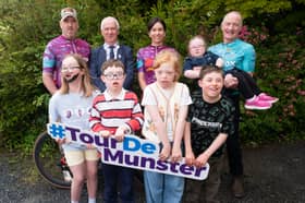 Irish Olympian cyclist, Ciarán Power, Cllr. Declan Barry Deputy Mayor of Waterford Metropolitan District. Irish Olympian cyclist, Kelly Murphy, members of the Waterford branch of Down Syndrome Ireland and Founder of Tour de Munster, Paul Sheridan pictured at the official launch of the 26th annual Tour de Munster, in aid of Down Syndrome Ireland (DSI) Munster branches. The launch was held in Mount Congreve, Waterford, on Friday, 29th June. The four day charity cycle is set to take place from August 6th-9th and will see amateur cyclists travel 600 km across Munster, in efforts to raise vital funds for the Munster branches of DSI. For more information see www.tourdemunster.com