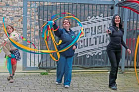 Performing in the Circus Skills Workshop at Pig Market Lane, Longford Town during Culture Night 2025 were Chloe Fox-Roberts, Janine Bartley and Hope Feeney