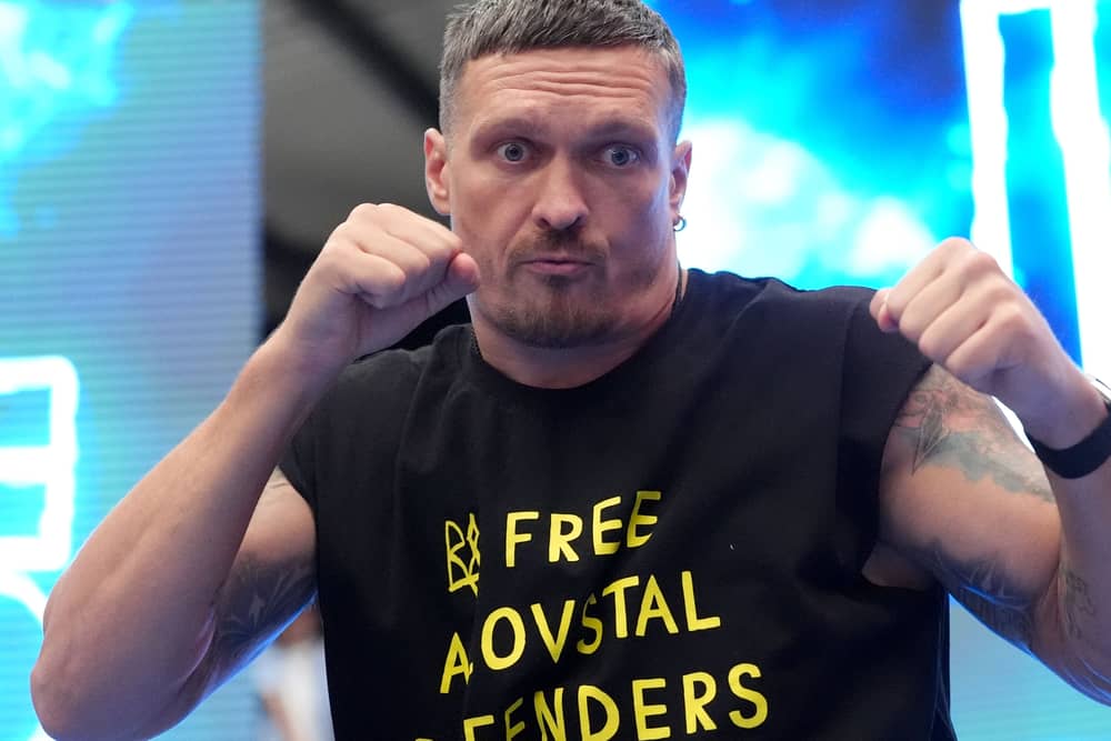 Oleksandr Usyk during an open workout
