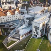 Aerial view of Scottish Parliament