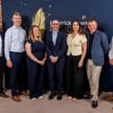 Photographed at the launch of the Chamber regional business awards are, left to right, Connor Cunnane, BD, Damien Lee, Treaty Software, Emma Morgan, vice-president Limerick Chamber,  Donnacha Hurley, Limerick Chamber chief executive, Gillian Barry, TUS, Graham Burns, awards committee chair and Glenn Graham, AIB | PICTURE: Arthur Ellis