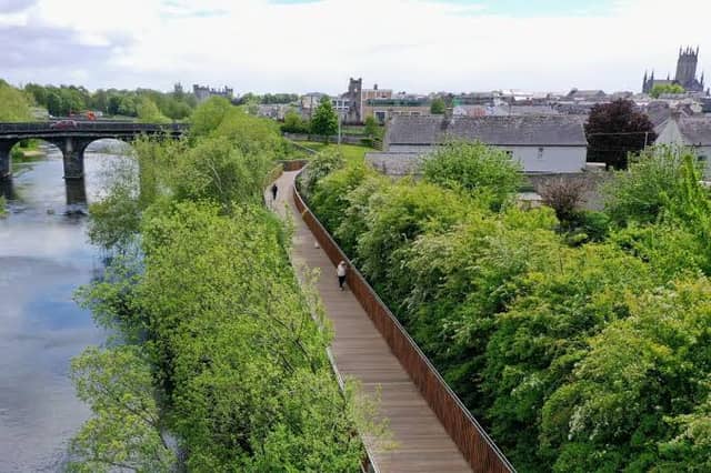 New boardwalk with Kilkenny City in the background | Kilgallen & Partners Consulting Engineers