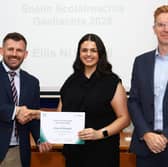 Éilis Ní Ruiséil received scholarship at the Údarás na Gaeltachta headquarters