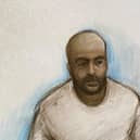 Court artist sketch of Hadi Alodid
