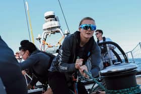 Katie Archibald on board a clipper yacht