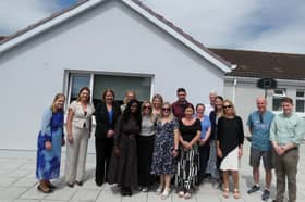 Chief Executive Officer of the HSE Anne O’ Connor with HSE colleagues and service users, when visiting the KITE day services centre at Cedarwood, Loughboy, Kilkenny.  