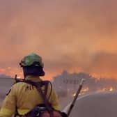 Screengrab taken from video of part of a wildfire in Almeria, southern Spain
