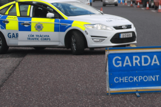 Garda checkpoint stock image