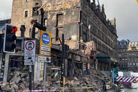 View of rubble on a street